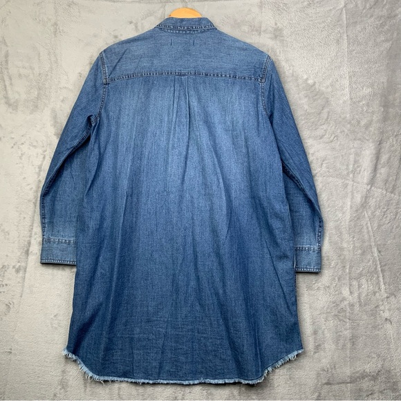 Madewell Denim Oversized Ex-Boyfriend Shirtdress. Littleton Wash. Size Small. - Picture 2 of 6